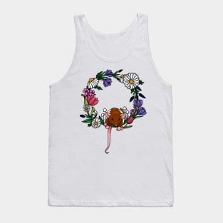 Rat with a spring floral wreath Tank Top